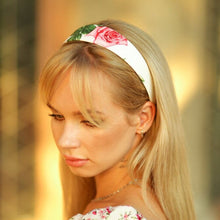 Satin headband Floral headband women Wide headband Rose headband Headbands for women boho Flower headband women summer headband