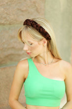 Brown braided headband Velvet headband Plaited headbands for women Padded headband Skinny headband Brown headband brown velvet