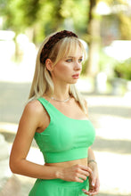 Brown braided headband Velvet headband Plaited headbands for women Padded headband Skinny headband Brown headband brown velvet