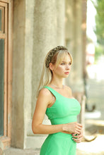 Thin khaki braided headband Velvet plaited hairband Women headband Khaki headpiece Green ladies alice band Chunky headband