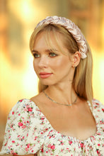 Nude pink braided headband Satin padded headband Ladies hairband Bridesmaid headband summer headband wedding headband