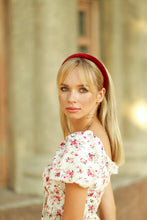 Cotton velvet red headband Padded velvet hairband Women headband Classic alice band  traditional headband  colorful headband