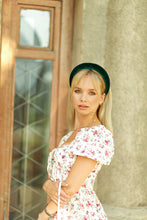 Green headpiece Velvet headband Padded headband Wide headband Hairband women  headband woman  headband adult