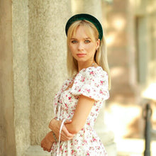 Green headpiece Velvet headband Padded headband Wide headband Hairband women  headband woman  headband adult