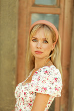 Mocha beige leather headband Padded faux leather headband Women headband