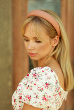 Mocha beige leather headband Padded faux leather headband Women headband