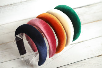 Padded headband Wide headband Velvet headband Navy blue headband Navy blue fascinator