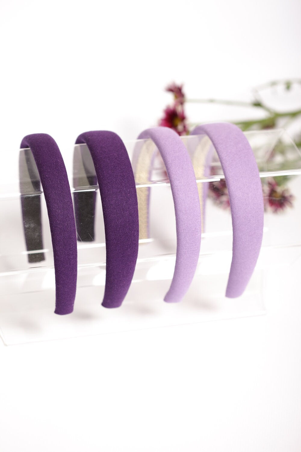 Linen headband, Lilac/Purple linen padded headband,Purple wide headband