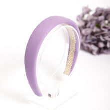 Linen headband, Lilac/Purple linen padded headband,Purple wide headband