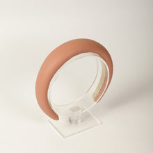 Mocha beige leather headband Padded faux leather headband Women headband