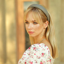 Gray leather padded headband Classic women gray headband 3 cm/2.5 cm/2 cm wide Alice headband Women headband