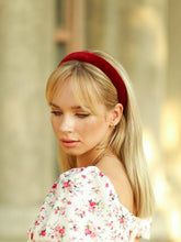 Cotton velvet red headband Padded velvet hairband Women headband Classic alice band  traditional headband  colorful headband