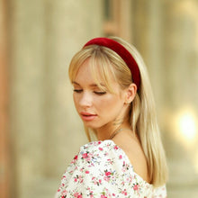 Cotton velvet red headband Padded velvet hairband Women headband Classic alice band  traditional headband  colorful headband