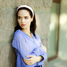 White linen padded headband Women white headband Linen classic headband 3cm/2.5cm/2cm wide