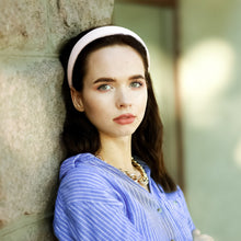 White linen padded headband Women white headband Linen classic headband 3cm/2.5cm/2cm wide