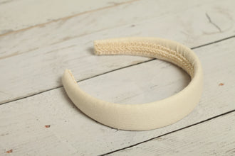 White linen padded headband Women white headband Linen classic headband 3cm/2.5cm/2cm wide
