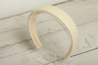 White linen padded headband Women white headband Linen classic headband 3cm/2.5cm/2cm wide