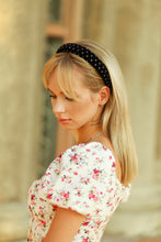 Black rhitestone jewelled headband Padded hairband with crystal Women headband Diamante hair band