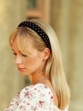 Black rhitestone jewelled headband Padded hairband with crystal Women headband Diamante hair band