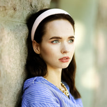 White linen padded headband Women white headband Linen classic headband 3cm/2.5cm/2cm wide