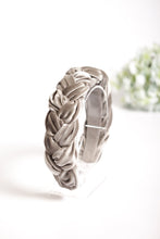 Light gray braided headband Velvet headband Plaited headband Ladies headband Padded headband