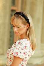 Black rhitestone jewelled headband Padded hairband with crystal Women headband Diamante hair band