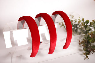 Red velvet headband Padded headband Velvet headband Hairband women Headbands for women Winter headbands for women 2/2.5/3 cm wide