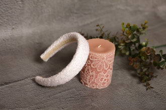 White tweed padded headband Winter white headband Padded hair band Women alice band 2/2.5/3 cm wide