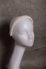White tweed padded headband Winter white headband Padded hair band Women alice band 2/2.5/3 cm wide