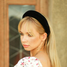Wide hair band Padded headband Velvet headband Black thick headband Wide headband Black padded headband
