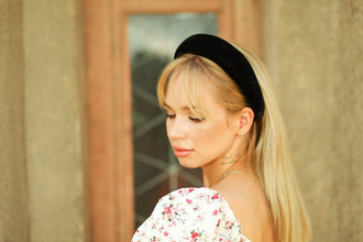 Padded headband Wide hair band Velvet headband Black thick headband Wide headband Kate Middleton headband Hairband women 4 cm wide