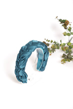 Silk hairband Turquoise braided headband Satin headband Silk headband Petrol headband Women braided headband handmade headband toddler