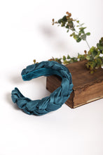 Silk hairband Turquoise braided headband Satin headband Silk headband Petrol headband Women braided headband handmade headband toddler