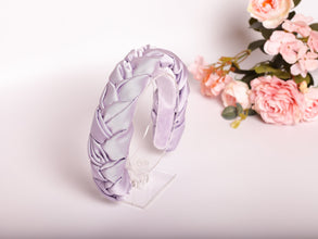 Lilac satin braided headband Satin padded headband Ladies hairband Bridesmaid headband Plaited headbands for women