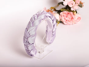 Lilac satin braided headband Satin padded headband Ladies hairband Bridesmaid headband Plaited headbands for women