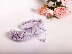 Lilac satin braided headband Satin padded headband Ladies hairband Bridesmaid headband Plaited headbands for women