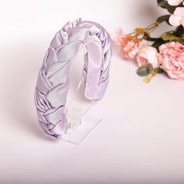 Lilac satin braided headband Satin padded headband Ladies hairband Bridesmaid headband Plaited headbands for women