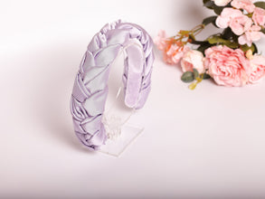 Lilac satin braided headband Satin padded headband Ladies hairband Bridesmaid headband Plaited headbands for women