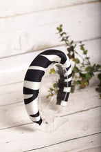 Animal print headband Black and white headband Padded headband Satin headband Silk headband