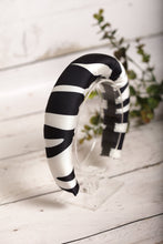Animal print headband Black and white headband Padded headband Satin headband Silk headband
