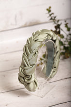 Satin headband Silk headband Braided headband Olive headband Handmade headband Summer  headband