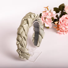 Satin headband Silk headband Braided headband Olive headband Handmade headband Summer  headband