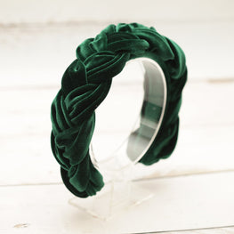 Braided headband Padded headband Green headpiece Hairband women summer headbands for women