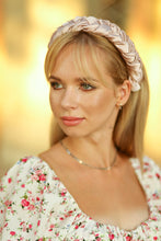 Nude pink braided headband Satin padded headband Ladies hairband Bridesmaid headband summer headband wedding headband