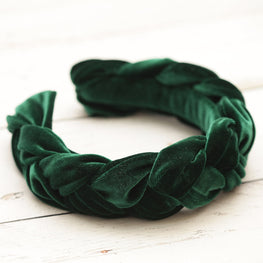 Braided headband Padded headband Green headpiece Hairband women summer headbands for women