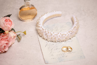 Pearl tiara Embellished headband Beaded headband Bridal pearl headband Wedding pearl headband Bridal beaded hair band Bridal headbands