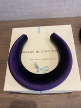 Large velvet headband  Thick headband  Wide headband Navy blue headband Navy fascinator Halo headband