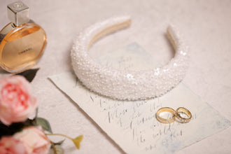 Sequin headband Bride headband  Floral headband wedding Embroidered headband Bridal hairband Beaded headband Bride to be headband