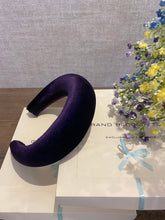 Large velvet headband  Thick headband  Wide headband Navy blue headband Navy fascinator Halo headband