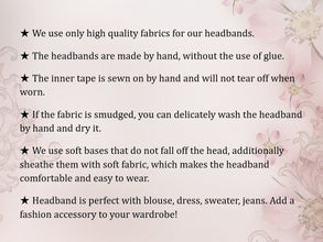 Satin padded headband Satin headbands Padded headband Alice band Silk headband Padded alice band Custom headband